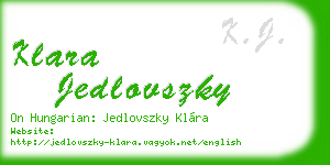 klara jedlovszky business card